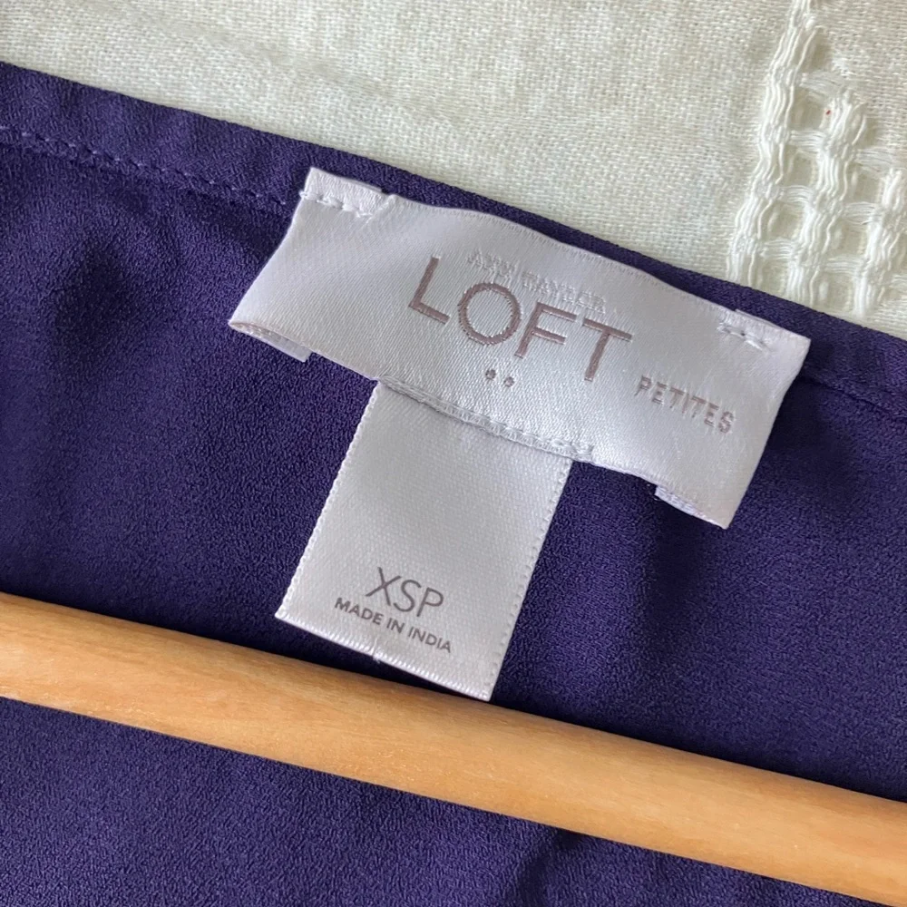 LOFT Purple Light Weight Boxy Lace Tank Blouse Size XSP - Picture 8 of 9